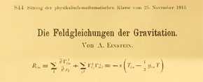Einstein publicó el 25 de noviembre de 1915 su ecuación de la relatividad general. / Actas de la Academia Prusiana de Ciencias