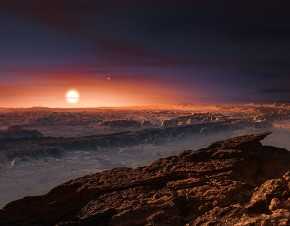 Impresión artística del planeta orbitando Próxima Centauri