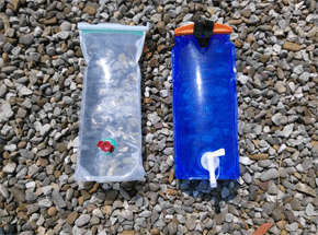 Distintos tipos de bolsas y recipientes utilizados en el estudio