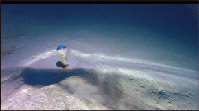 Volcán de fango submarino emitiendo agua con metano (National Oceanic and Atmospheric Administration (NOAA), EEUU, en el dominio público. Credito Sea Research Foundation (SRF) y Ocean Exploration Trust (OET)).