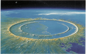 Imagen del cráter de Chicxulub en Yucatán (México).FUENTE: www.link2universe.net//