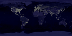 Iluminación nocturna en la Tierra. / Cities at Night/IAA/UCM/ESA/NASA 2015
