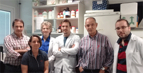 Foto del equipo investigador (de izquierda a derecha: Joaquín Altarejos, Elena Ortega, Sofía Salido, Nicolás Glibota, Antonio Gálvez y Alfonso Alejo) 