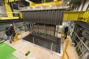 Imagen de uno de los prototipos de ProtoDUNE instalados en el CERN. / CERN/ Fermilab