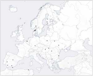 Distribución geográfica de los 26 sitios escogidos para realizar el estudio